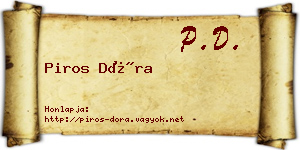 Piros Dóra névjegykártya